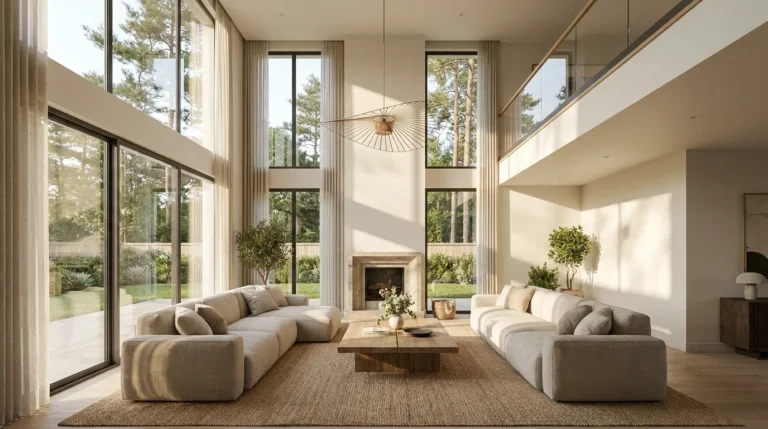 15 Double Height Living Room Ideas with Natural Light