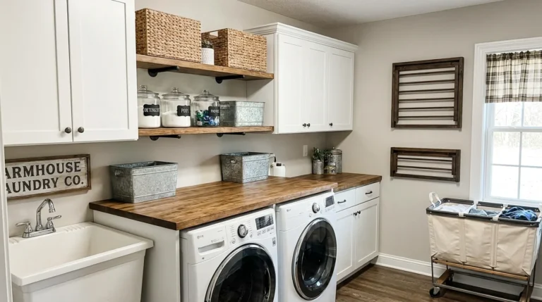 15 Farmhouse Laundry Room Organization Ideas